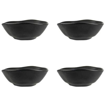 Conjunto de Cumbucas Ryo Volcano 4 Peças 500ML Porcelana Preto Oxford