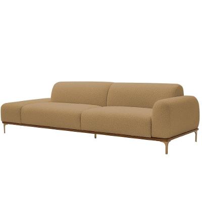 Sofá Unne 3 Lugares 210CM Bouclé Caramelo Suede Nexta Casa