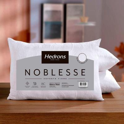 Travesseiro Noblesse 50x70CM Firme Fibra Siliconada Jacquard Branco Hedrons