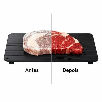 Tábua de Descongelamento Rápido Inteligente Liga Metálica Multifuncional Preto Magica Mais