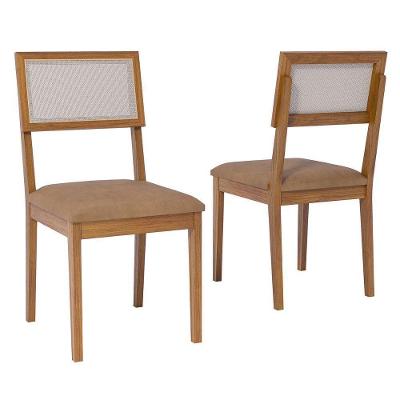 Kit 2 Cadeiras Encanto Madeira Maciça Courino Kaki Milani Movelaria