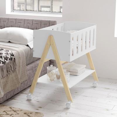 Mini Berço Sissi Matic Multifuncional MDF Branco Eco Wood Mais de Casa