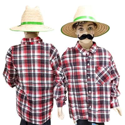 Camisa Festa Junina Infantil Manga Longa Xadrez Colorida Tamanho 16 Magedu