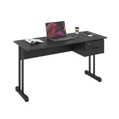 Escrivaninha Retangular Madri Moderno 2 Gavetas MDP 100CM Preto