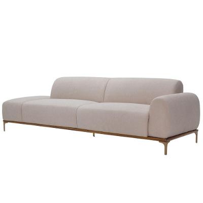 Sofá Unne 3 Lugares 210CM Bege Velusoft Nexta Casa