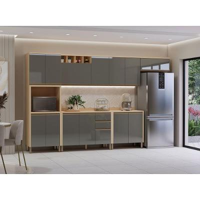 Cozinha Modulada Brise 14 Portas 2 Gavetas MDF-MDP Branco Luciane Móveis