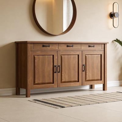 Balcão Buffet Maram W02 Tampo Cerâmico Imbuia 145CM Lyam Decor