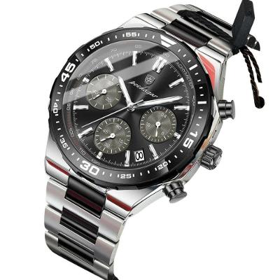 Relógio de Pulso Masculino Quartz Analógico Aço Inox Cinza Poedagar