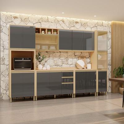 Cozinha Modulada Brise 14 Portas 2 Gavetas MDF Carvalho e Graff Luciane Móveis