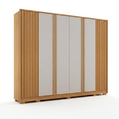 Guarda Roupa Casal Evo 6 Portas de Bater 6 Gavetas Cinamomo Off-white Leifer