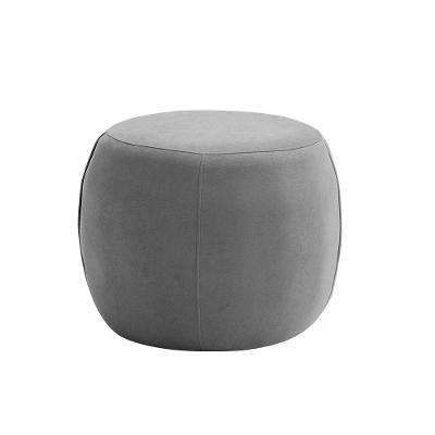 Puff Redondo Golf Espuma Revestimento Poliéster Cinza Nexta Casa