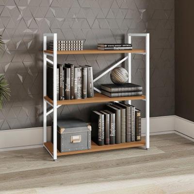 Estante Industrial Metal e MDP 3 Prateleiras 72CM Canela e Branco Kappesberg