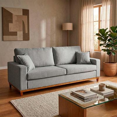 Sofá Marau 2 Lugares 200CM Cinza Suede King