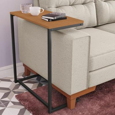 Mesa Apoio Lateral Sofá Vintage Retangular MDP Aço 50CM Canela Kappesberg