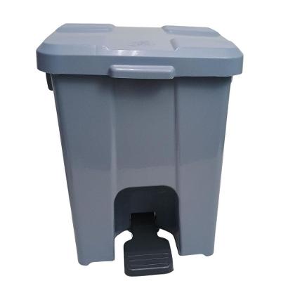 Cesto com Pedal P15C 15L Polipropileno Quadrado Cinza JSN
