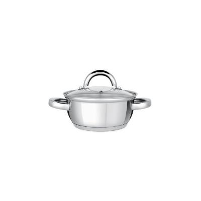 Caçarola Riviera 16CM Inox 1,6L Tampa de Vidro Indução Jomafe