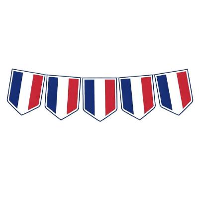 Faixa Decorativa Bandeirinhas França 8m X 18cm Azul Branco Vermelho
