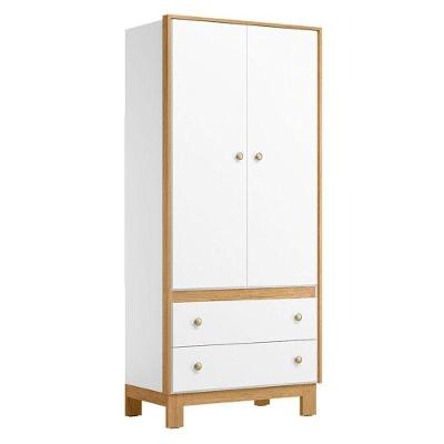 Guarda Roupa Infantil Flora 5055 com Gavetas em MDF Branco Acetinado Qmovi