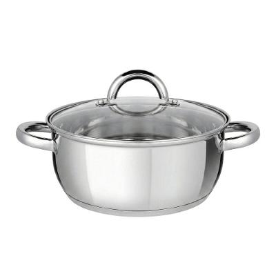Caçarola Riviera 30CM Aço Inox Tampa de Vidro Temperado 10L Jomafe