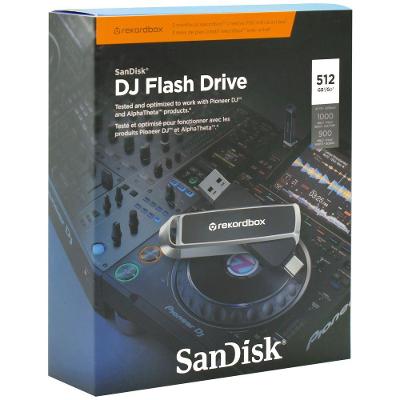 Pendrive G46 DJ Flash Drive Rekordbox 512GB USB 3.2 Preto e Prata Sandisk