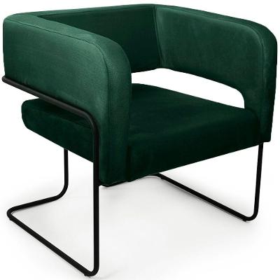 Poltrona Decorativa Scarlett Veludo Base Aço Verde Nexta Casa