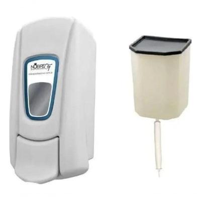 Dispenser Saboneteira 800ML para Sabonete Líquido e Álcool Gel Branco Nobre