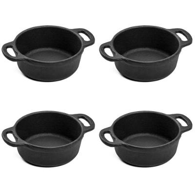 Kit 4 Caçarolas Mineirinha Ferro Fundido 12CM 450ML Preta Panela Mineira
