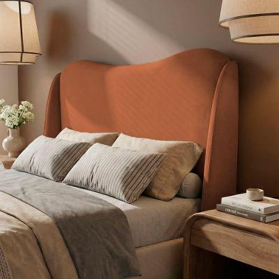 Cabeceira Orgânica Luma Casal Estofada Suede Terracota Desk Design