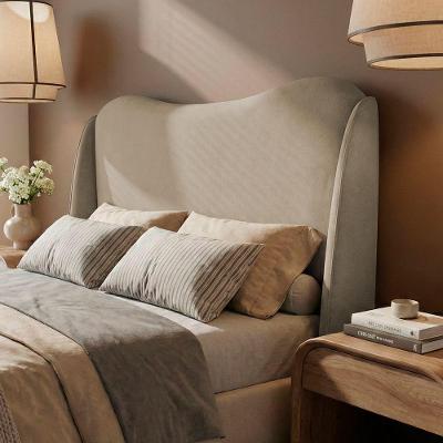 Cabeceira Luma Casal no Box Madeira Maciça Chenille Bouclê Pérola Desk Design