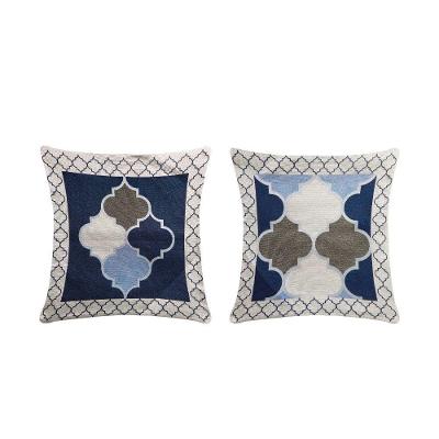 Kit Capas de Almofadas Jacquard Corinto 2pçs Zíper 45x45cm Azul Lilly Home