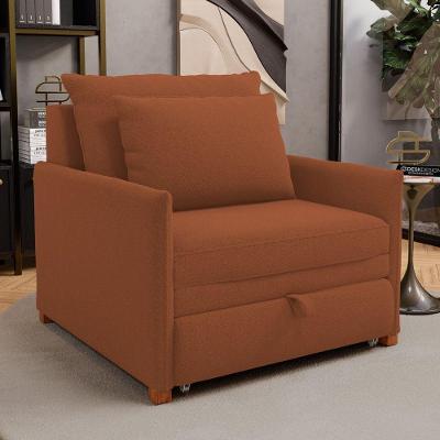 Poltrona Cama Solteiro Zia Retrátil Bouclê Terracota Desk Design