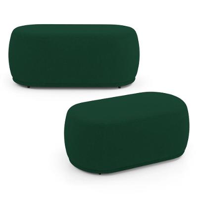 Kit 02 Puffs Orgânicos Molly 02 Lugares Bouclê Verde Desk Design