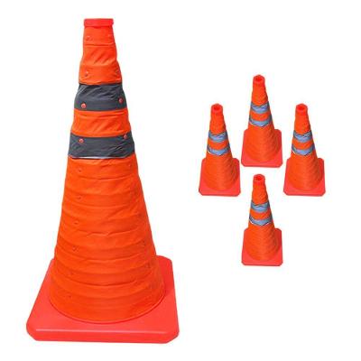 Kit 4 Cones Retráteis SU-CONE1-1 70cm Faixas Refletivas Laranja Leva Pra Casa