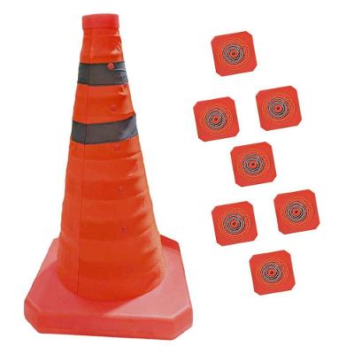 Kit 7 Cones de Sinalização Retrátil SU-CONE1-1 70cm Refletivo Laranja Leva Pra Casa