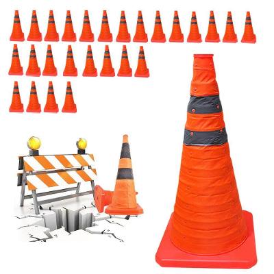 Kit 26 Cone Retrátil Portátil Dobrável Faixas Refletivas Laranja Leva Pra Casa
