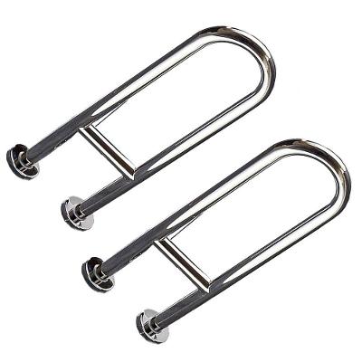Kit 2 Barras de Apoio em U Leva Pra Casa Aço Inox Banheiro 45cm