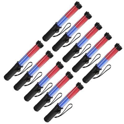 Kit 10 Bastões Sinalizadores LED SU-BAST7 com Apito Recarregável Vermelho Leva Pra Casa
