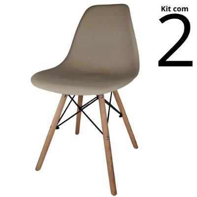 Conjunto 2 Cadeiras Eames Eiffel DSW Base Madeira Plástico Fendi Lemare Móveis