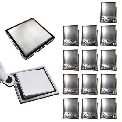 Kit 13 Ralos Ocultos 15x15 Inox Anti Odor Prata Leva Pra Casa