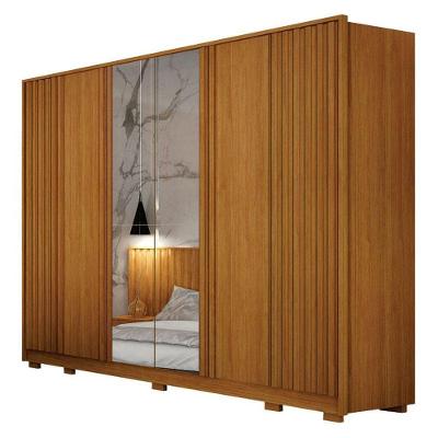 Guarda Roupa Casal Evo 6 Portas de Bater com Espelho 6 Gavetas Cinamomo Leifer
