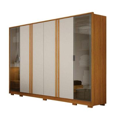 Guarda Roupa Casal Prime 6 Portas de Bater 6 Gavetas MDP Cinamomo Off White Leifer