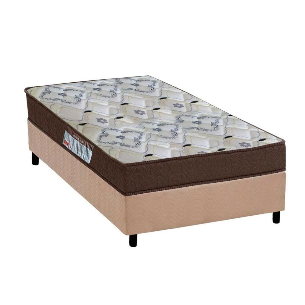 Cama Box Solteiro: Colchão Anatômico Ortobom D45/EP Fort Tech ISO 150 + Base CRC Suede Clean(78x188) - 1