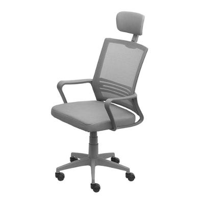 Cadeira Lyon Alta Mesh Base Giratória Cromada Rodas PU Cinza OR Design