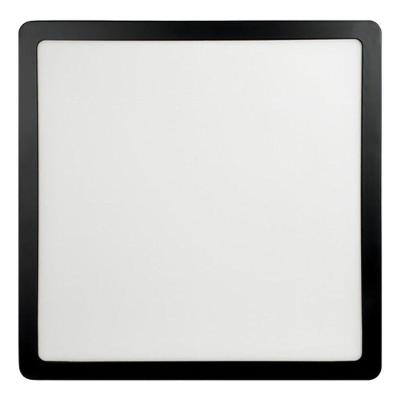 Painel de LED 24W 6500K Quadrado Preto de Sobrepor Luz Branca Fria Bivolt Foxlux