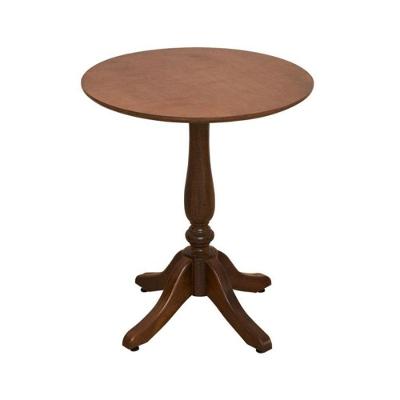Mesa Lateral Rústica Redonda Madeira Maciça Pé Torneado 54cm Castanho Art Móveis