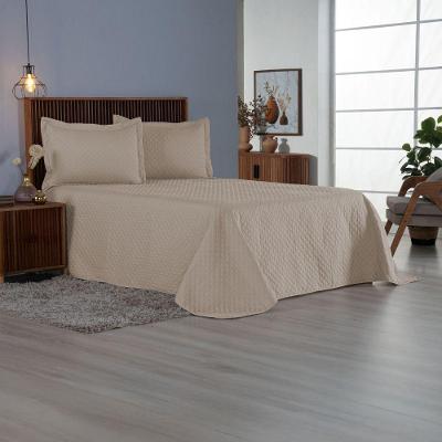 Kit Cobre Leito Comfort King 3 Peças Microfibra 100% Poliéster Cáqui Valle Distribuidora