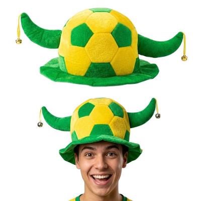 Chapéu com Chifres e Guizos Copa do Mundo Brasil Verde e Amarelo Extra Festas