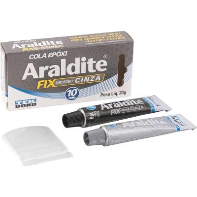 Adesivo Epóxi Araldite Fix Pastoso Bicomponente Cinza 20G Tekbond