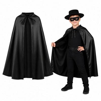 Capa Infantil Zorro Fantasia Poliéster 85cm Preta Extra Festas