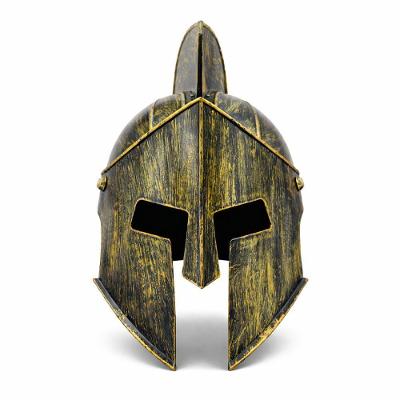 Capacete de Fantasia Gladiador Romano Plástico PVC Dourado Extra Festas